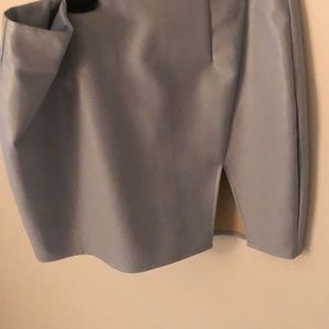 Baby blue faux leather mini